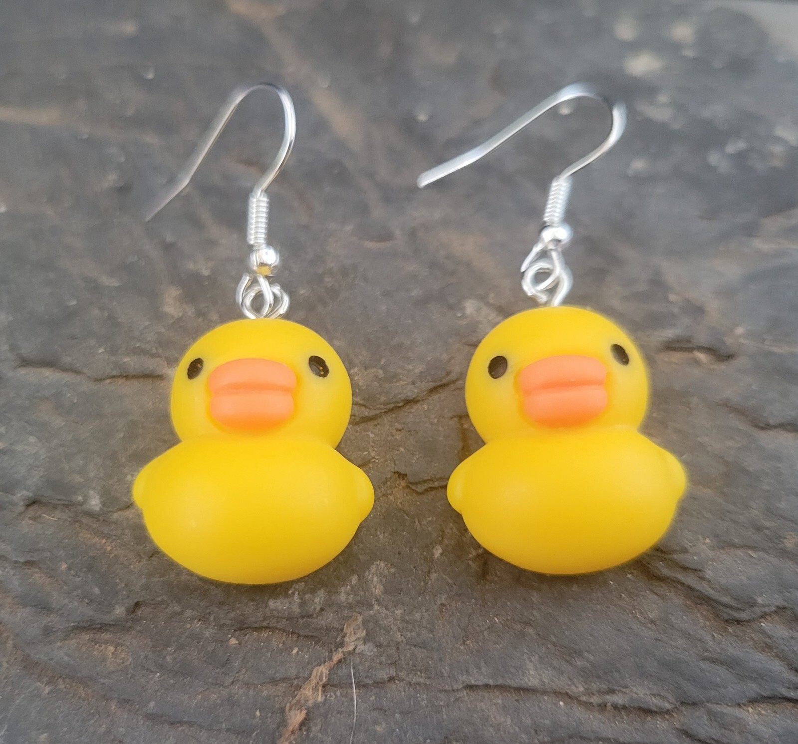 Yellow Rubber Duck Earrings, Novelty Earrings, Hypo Allergenic Hooks, Handmade