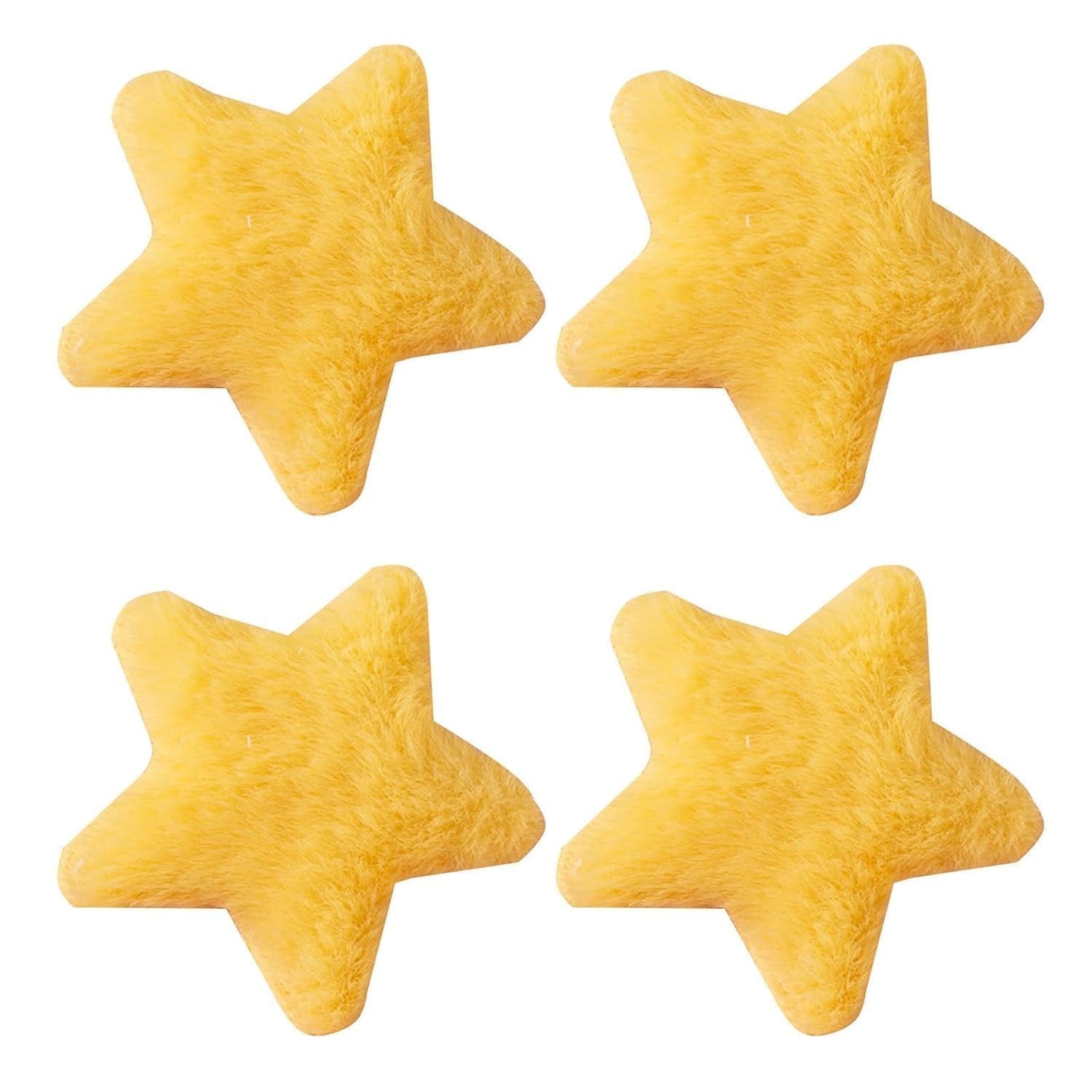 4 Pcs Yellow Star Hairpins Solid Color Fluffy Fuzzy Soft Anti-slip Hair Decor…
