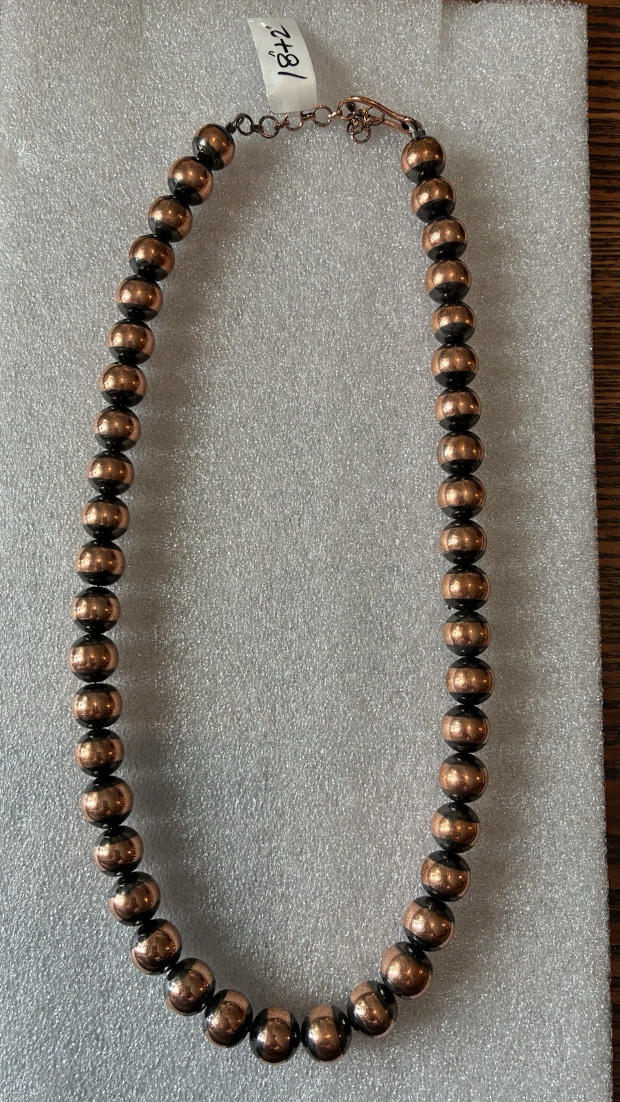 SOUTHWEST HANDMADE COPPER BEADED 10MM NECKLACE 18” +2