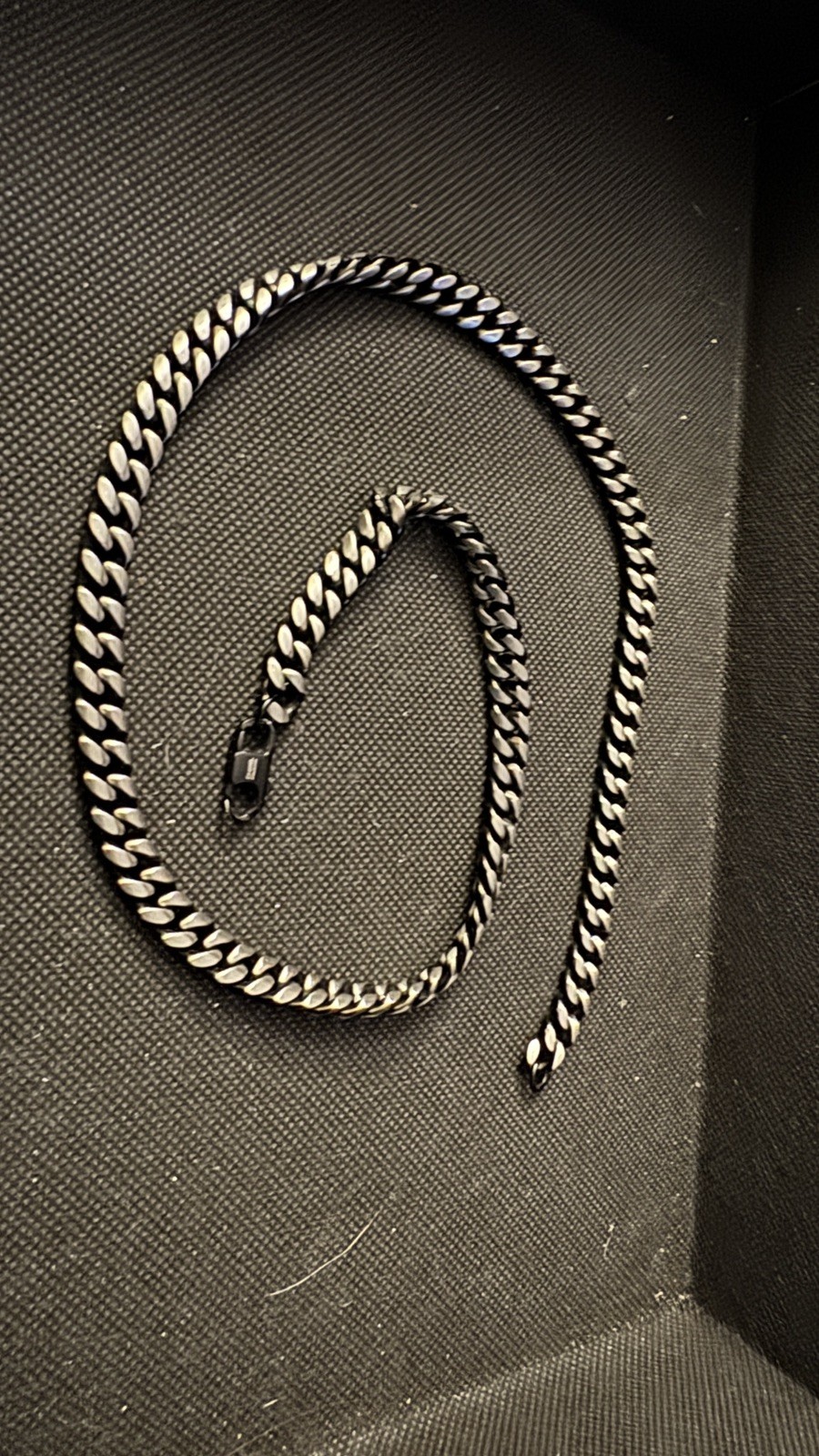 CHISEL Black Stainless Steel Curb Chain Necklace Mens 74cm 69g 7mm