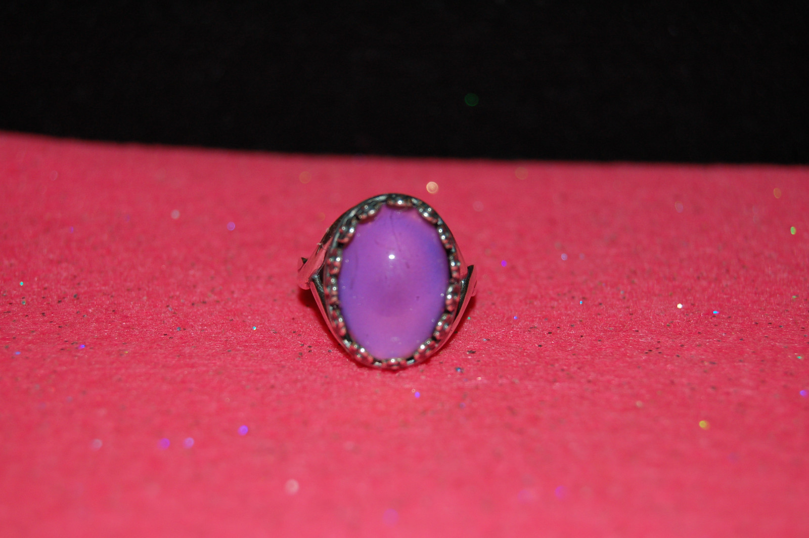 Flower Surround Mood Ring, Sterling Silver Plated, Adjustable, 18x13mm, #Z
