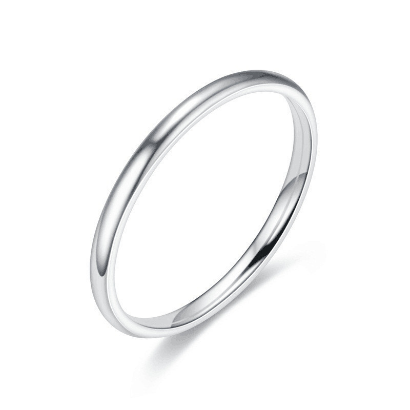 2mm Solid Stainless Steel Plain Thin Ring Silver Polished Band Gift Size 6 to 10