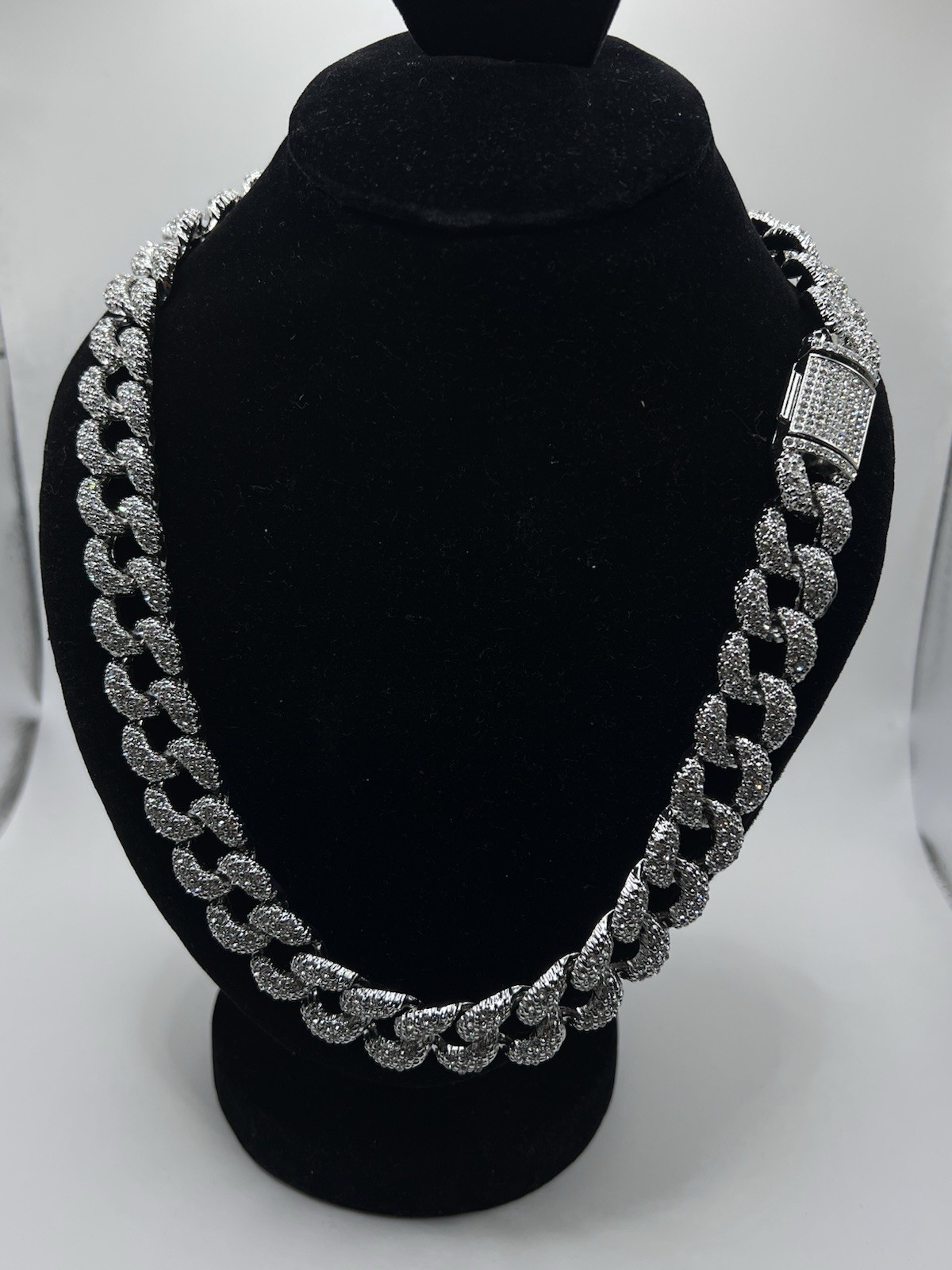 Iced Out Cuban Link Statement Chain Necklace