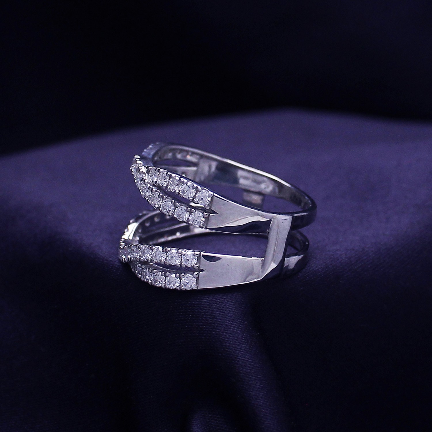 1.00 Ct.Double Infinity Ring Guard Enhancer in 925 Silver with