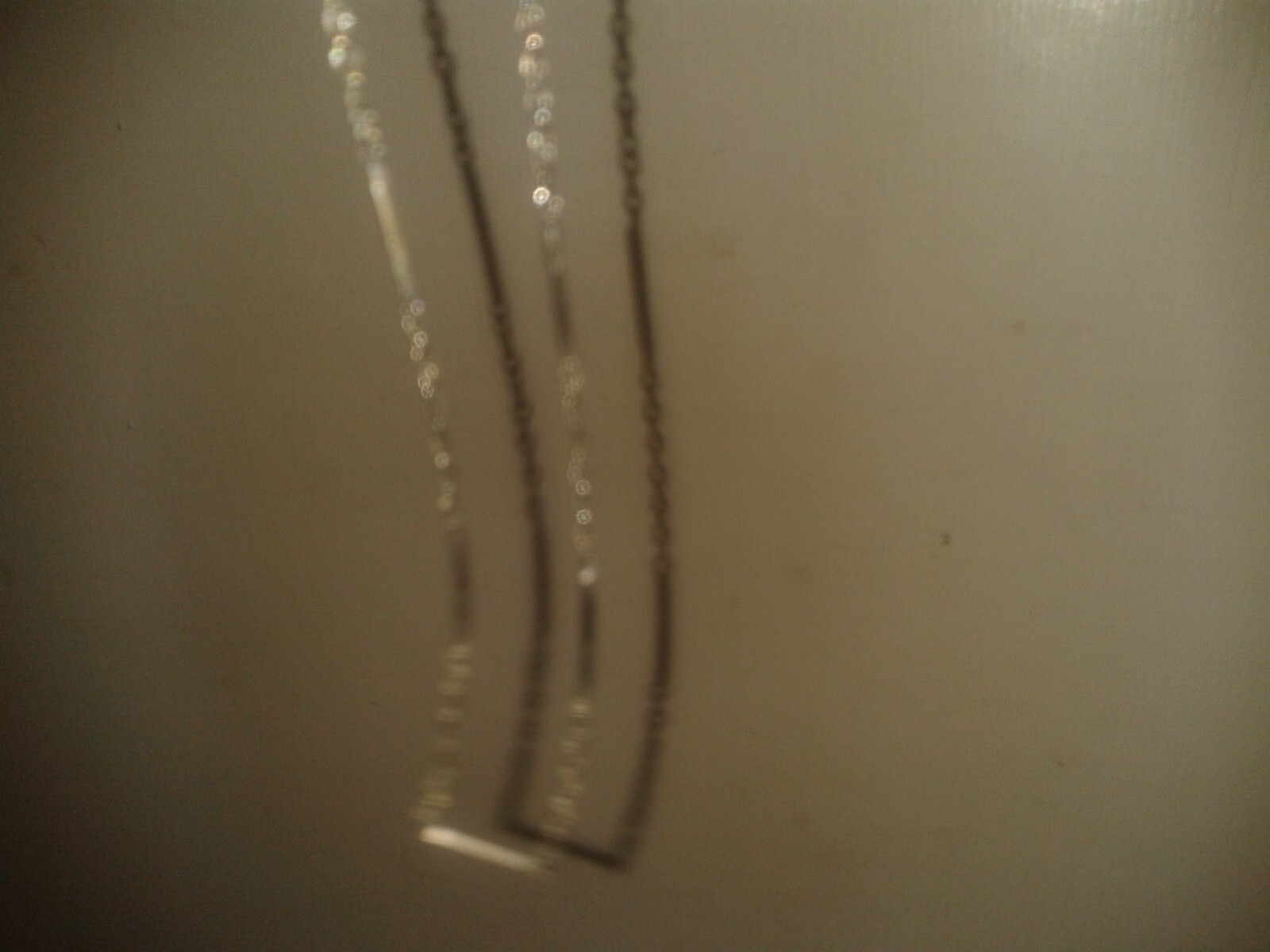 Early 2010’s very thin silver tone chain. 40cm long. 1mm wide approx.(D21b2)