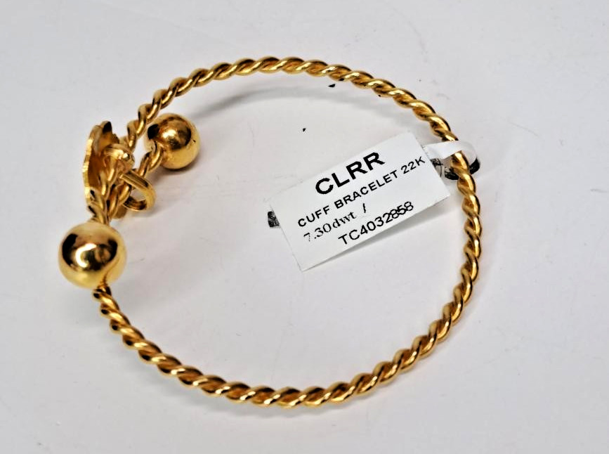 Twist Bangle Bracelet 22K Yellow Gold 7.3dwt (TC4032858)