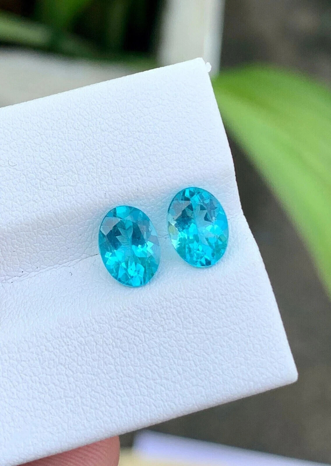 10 Ct 2 Pcs Certified Natural Paraiba Tourmaline Neon Blue oval Loose Gemstone