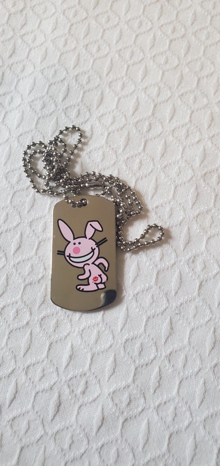 Happy Bunny Dog Tag Necklace Jim Benson Various Titles Choose One