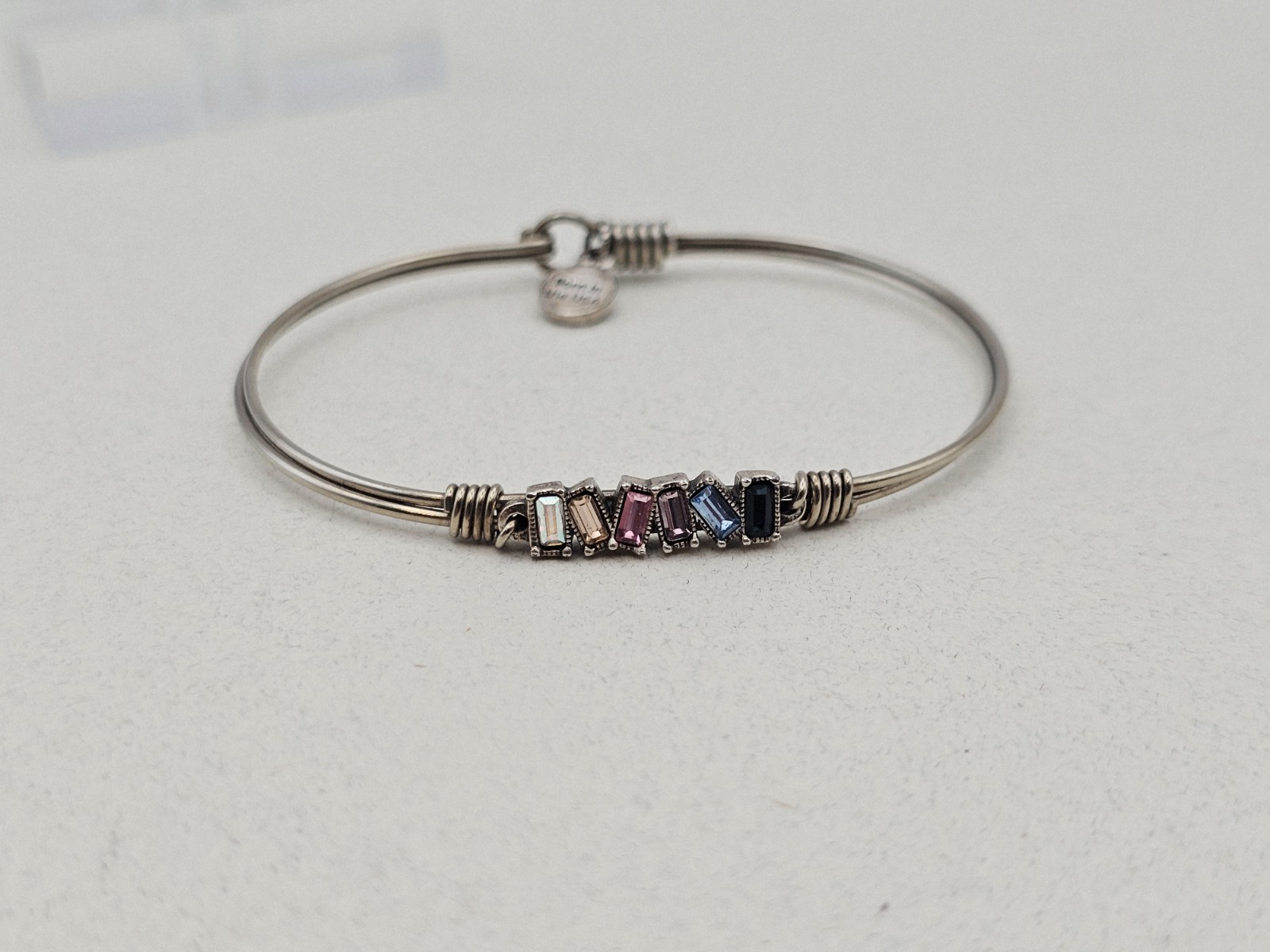 Luca + Danni Mini Hudson Bangle Bracelet Hook Cuff Silvertone Regular 🎉