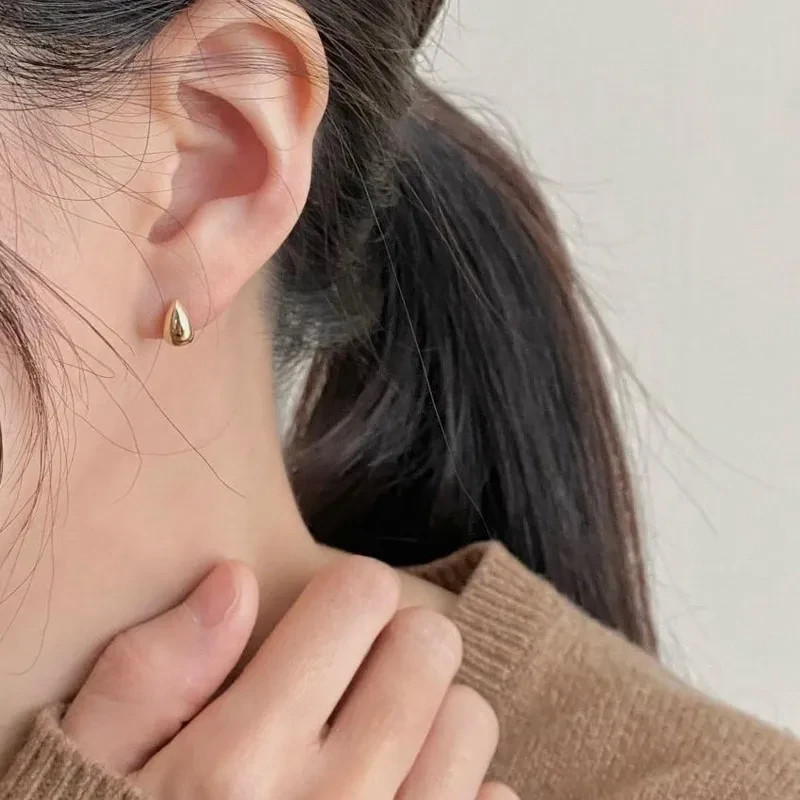 Simple Style Earrings For Women Featuring 925 Sterling Silver Studs, 1 Pair 2pcs