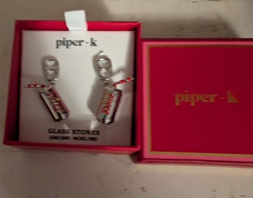 Piper K Diet Coke Soda Pop Can Dangle Earrings Boxed Novelty
