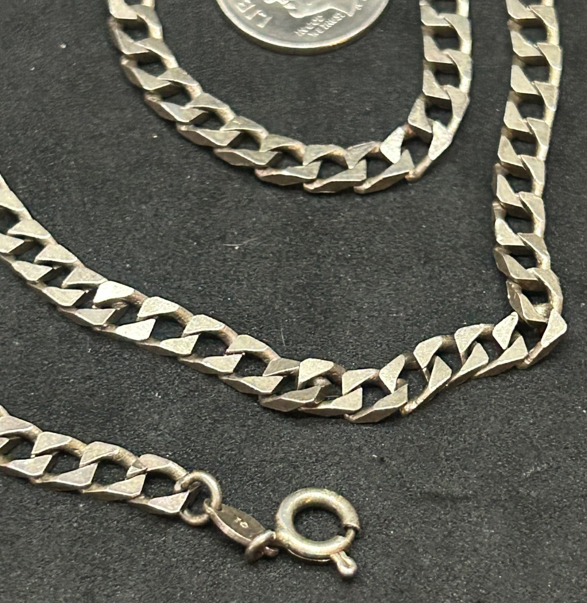 925 Sterling 4.5mm Square Cuban Chain Necklace 22in – 21.93g