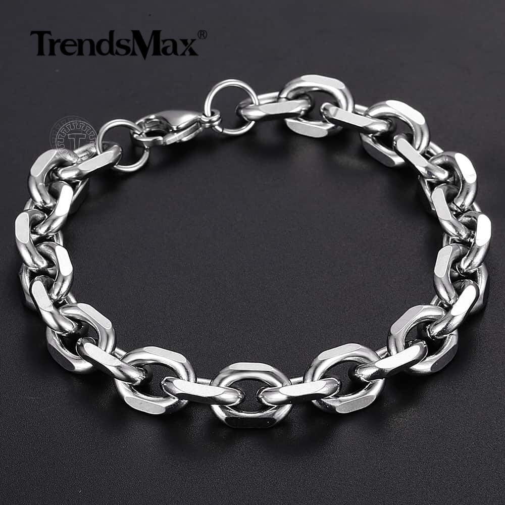 Mens Chain Silver Stainless Steel CABLE Link Necklace Bracelet Jewelry Set 7-26″