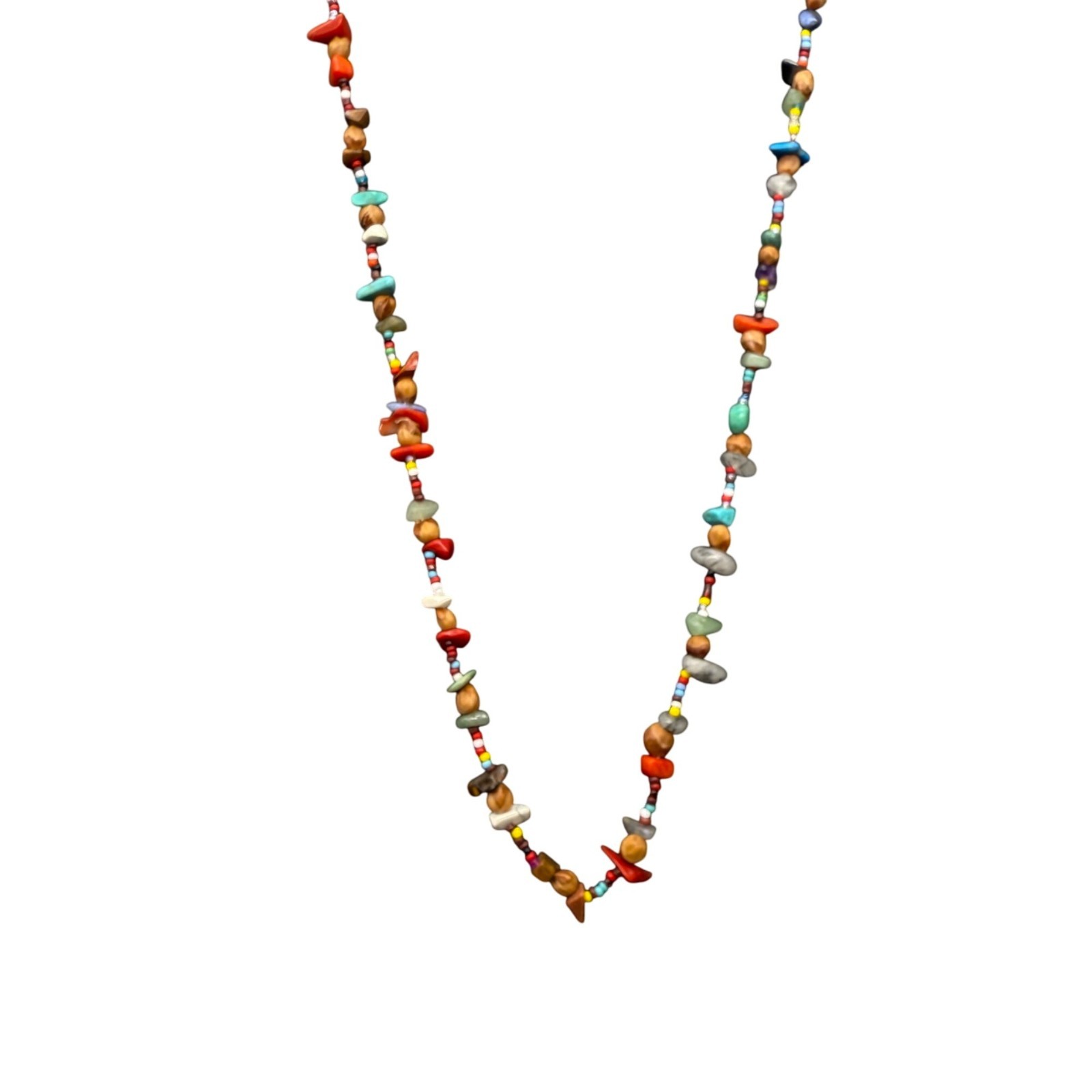Semi-Precious Gemstones Multicolor Beaded Necklace
