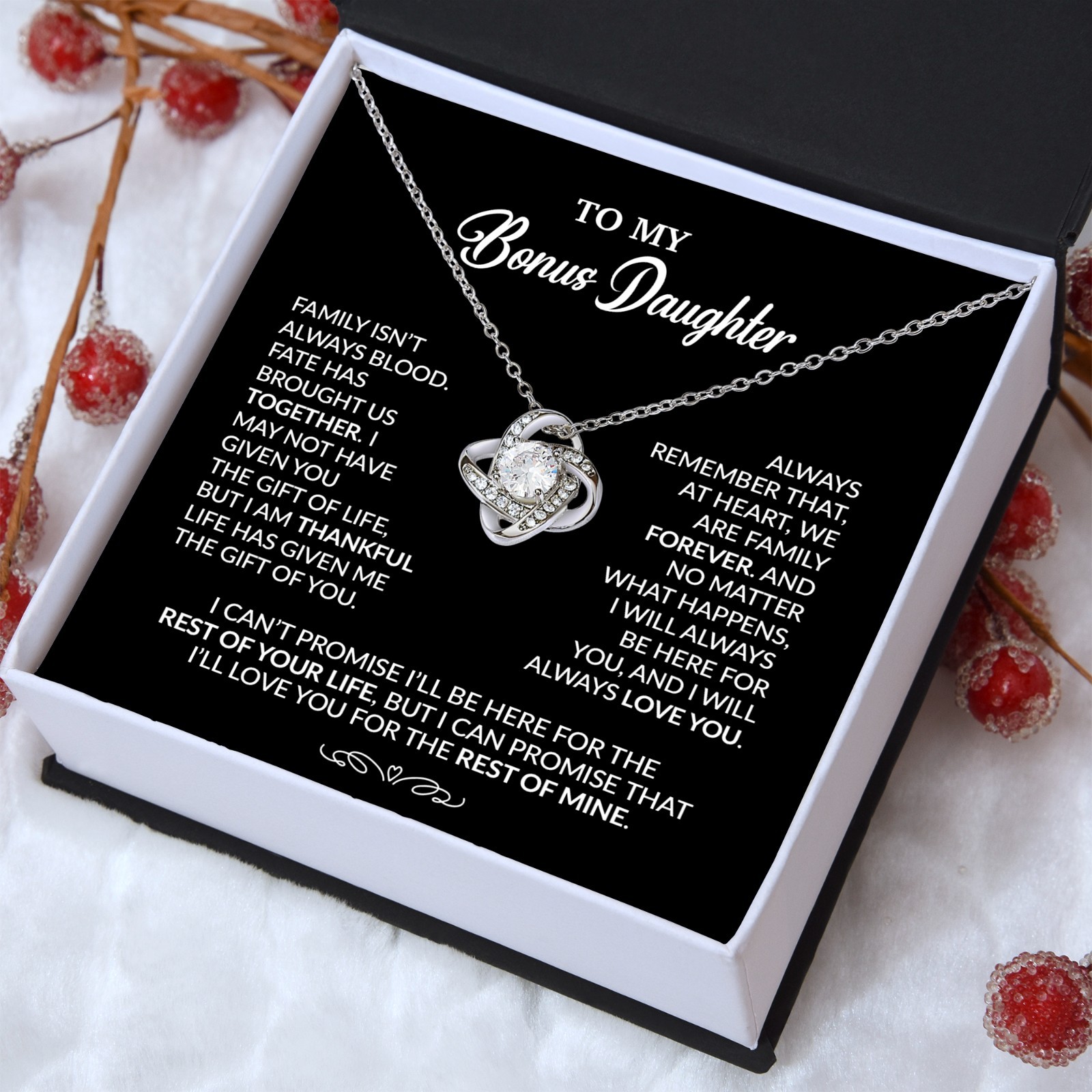 To My Bonus Daughter Necklace, Gift for Bonus Daughter, Step Daughter Birthday