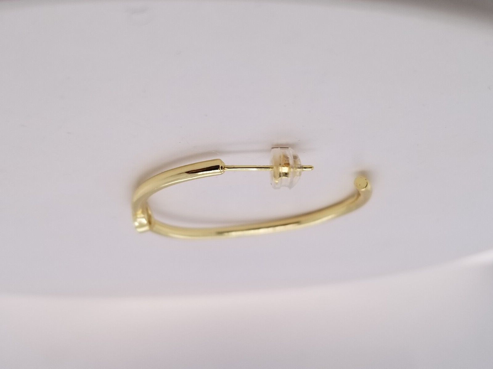 Jennifer Miller Bezel Hoop Gold Plated Sterling Silver Earrings