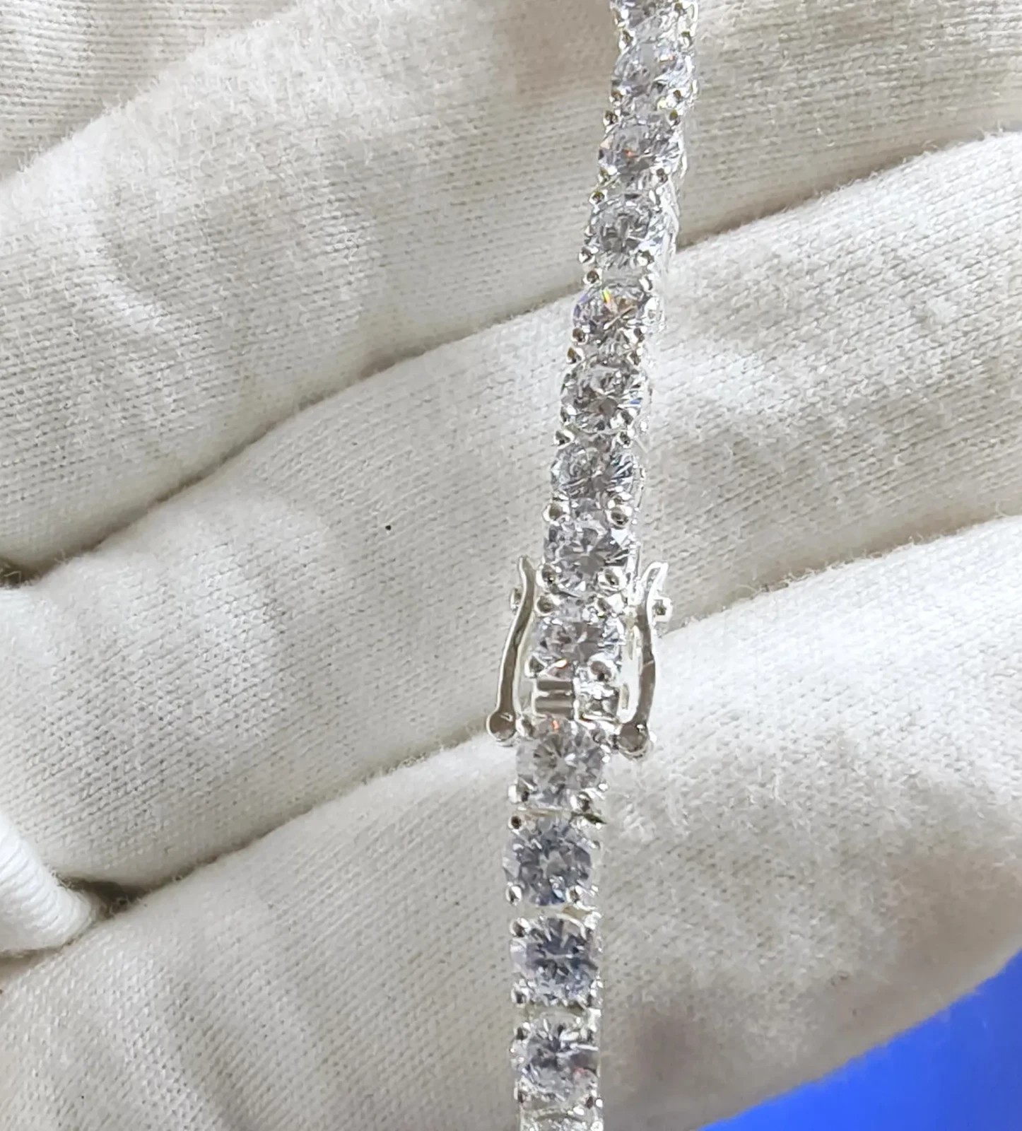 12.0Ct Round Cut 5 mm Diamond Womens Tennis Bracelet 14K White Gold Plated