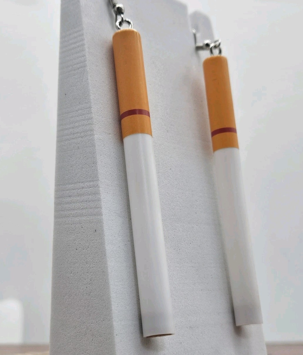 Cigarette Earrings Novelty Fashion Jewelry Custom Resin 90