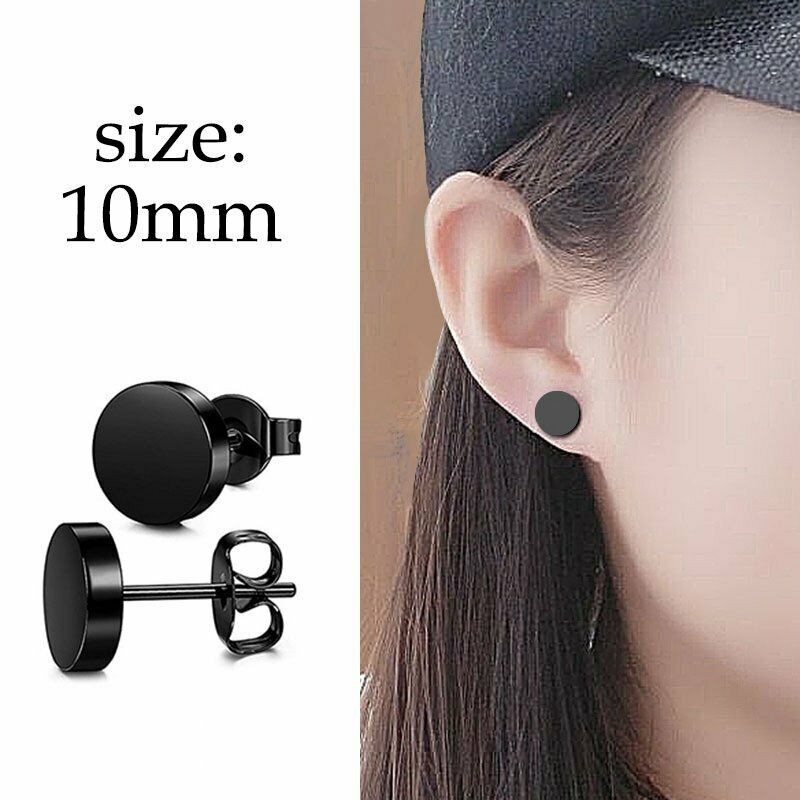 16pcs Earrings Stud Stainless Steel Punk Piercing Men Hoop Gothic Unisex US