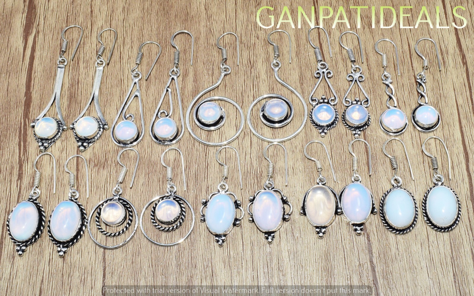 SALE !! 5pcs Opalite Gemstone Earring Lots 925 Silver Plated Jewelry