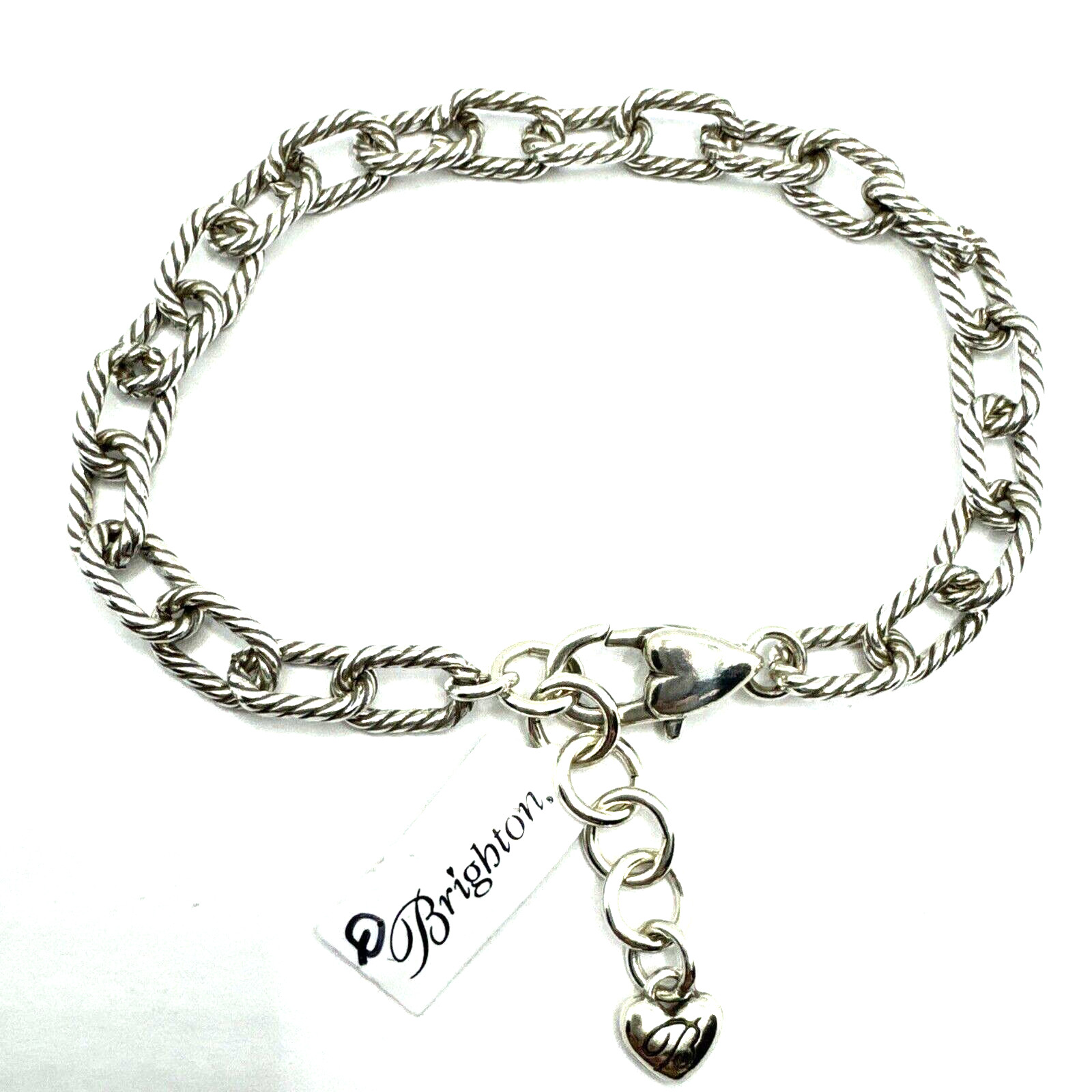 Brighton Chunky Small Ovals Chain Add Snap Charms Custom Bracelet 8in NWT