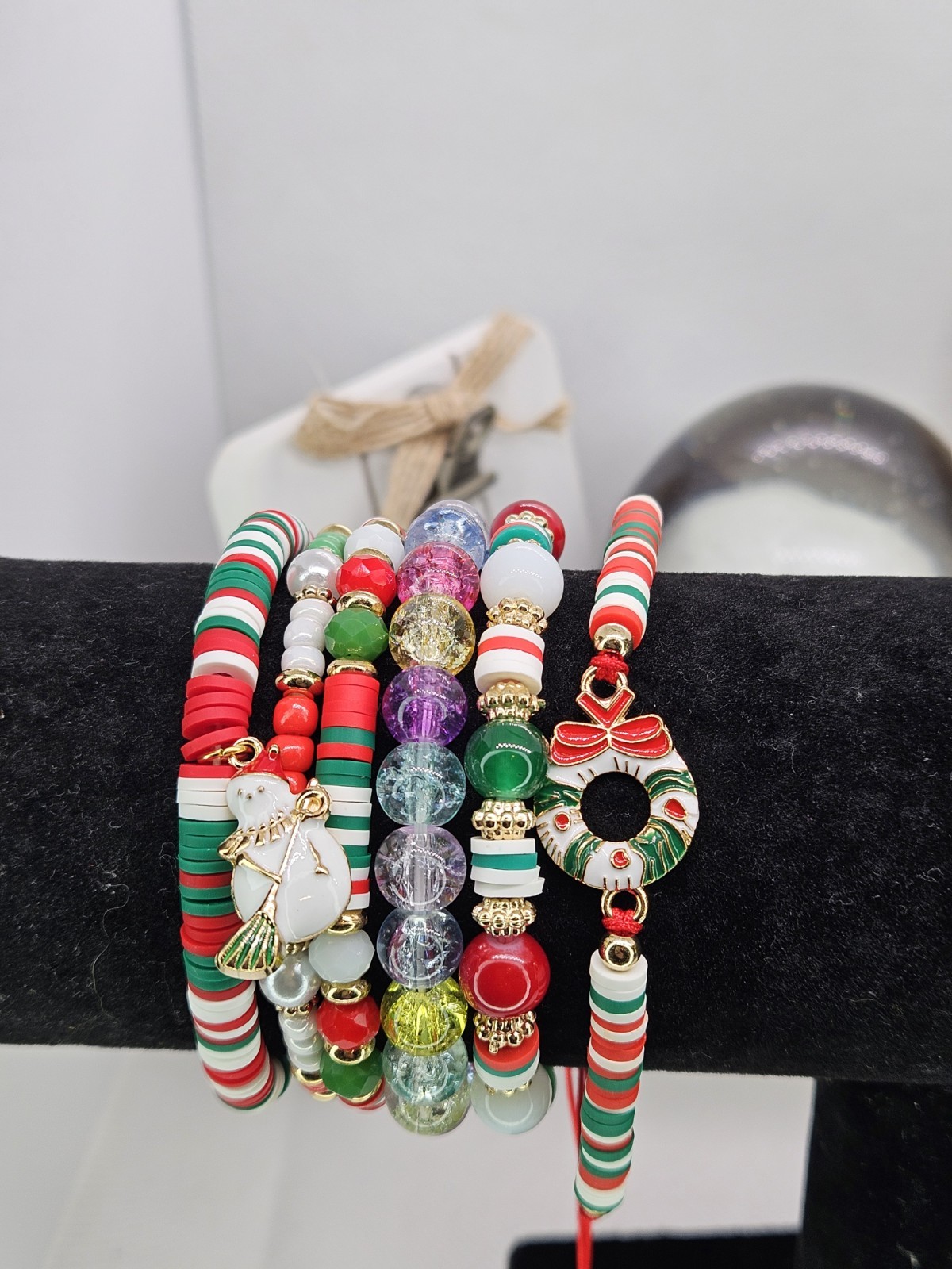 Joyful Christmas Colored Set Of 6 Bracelets Bundled For Xmas Gifts