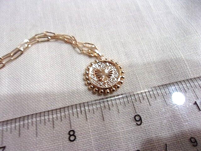 Letter “E” Pendant/Heart Design Necklace with Paper Clip Style Chain- NM