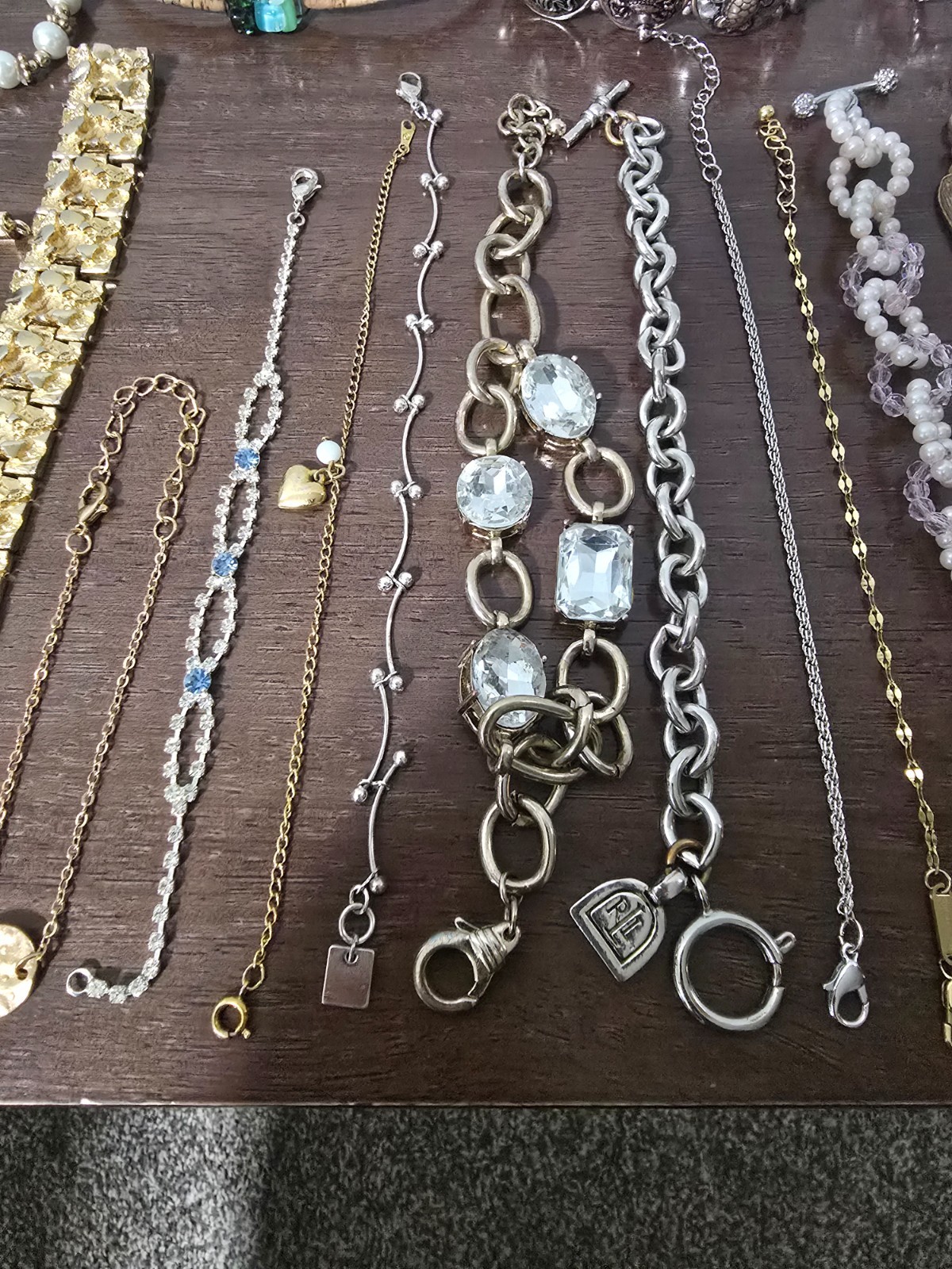 Lot Of 35 Various Styles and colors Of Fashion, Bracelets, some signed