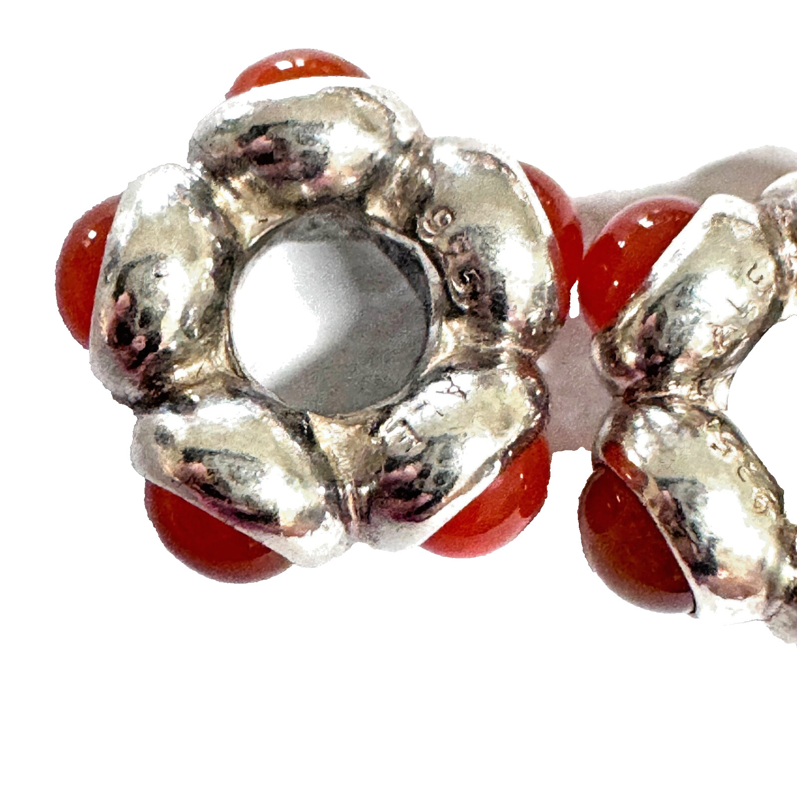 ONE Authentic PANDORA Sterling Silver Carnelian Spacer CARNELIAN KISS #790538K