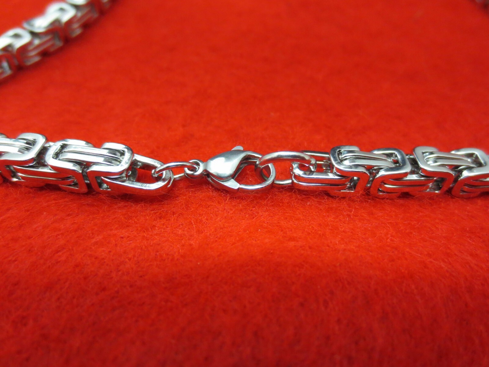 16″-50″ STAINLESS STEEL SILVER 4MM BYZANTINE TURKISH BOX CHAIN NECKLACE