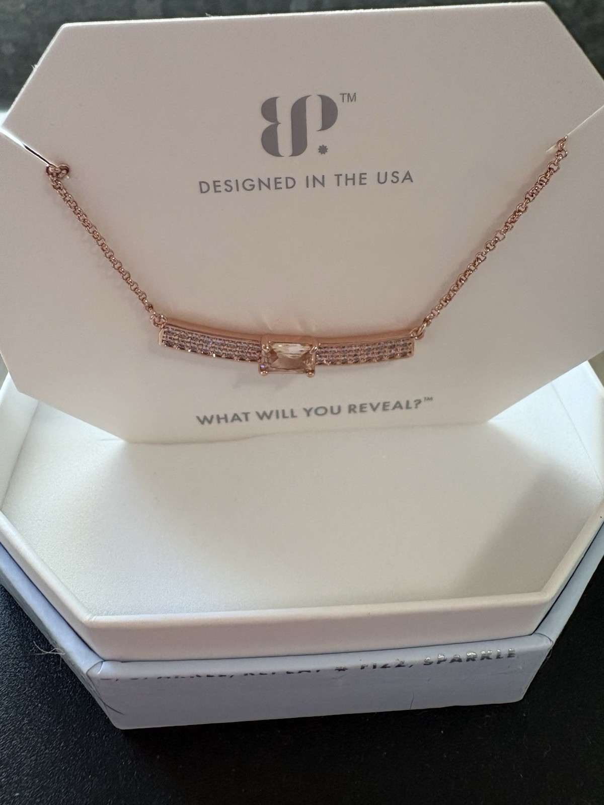 Sunlit Serenity Smokey Topaz CZ Rose Gold Plating 18” + 2.5” Extender