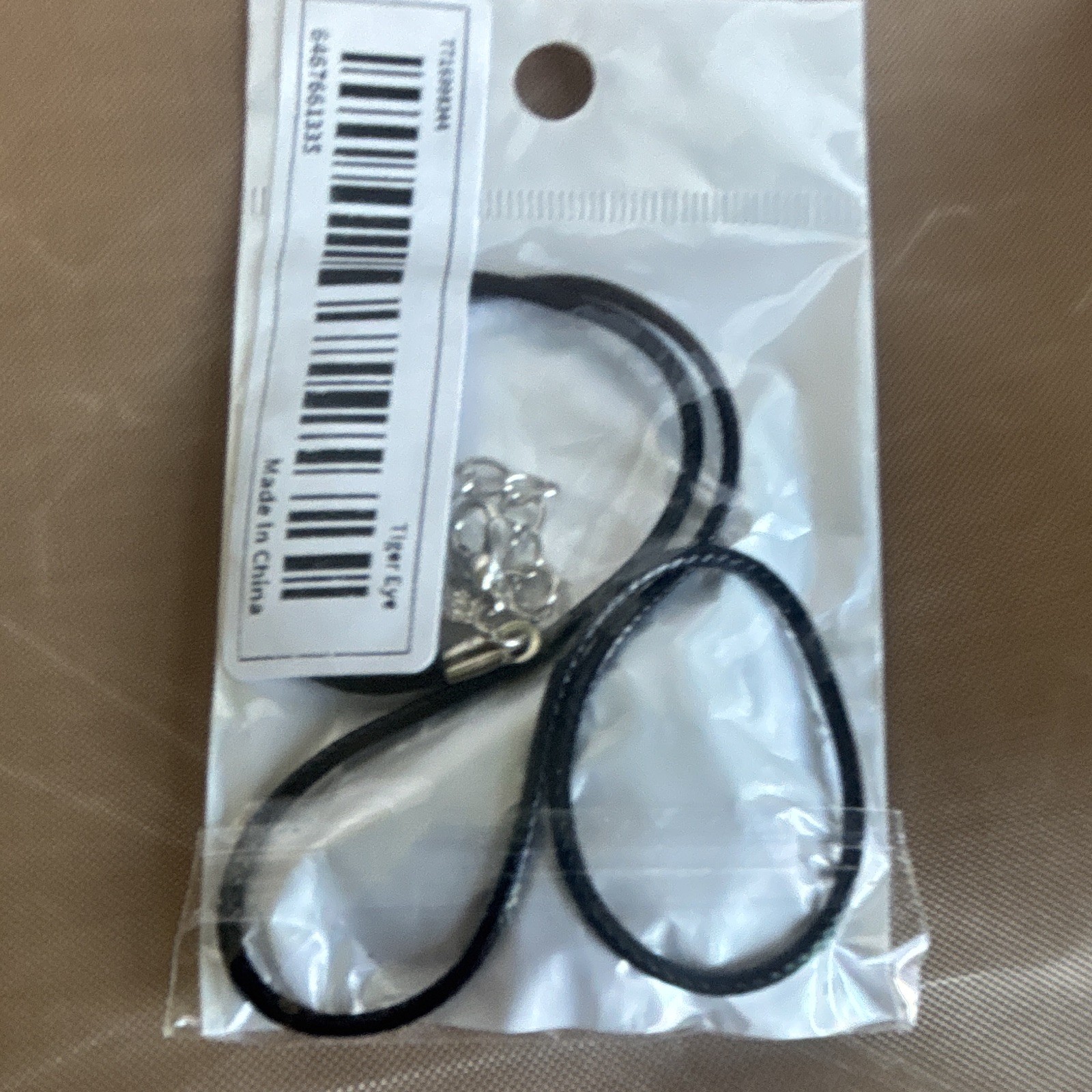 Wire-Wrapped Oval Stone Charm Pendant Necklace Black Leather Cord Lobster