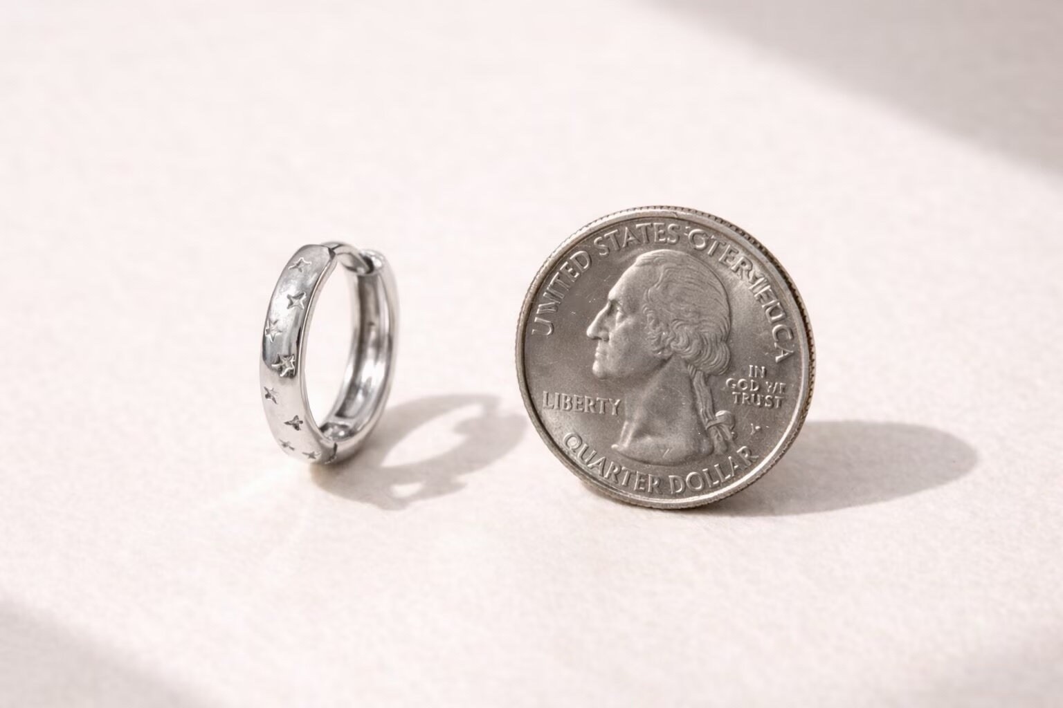 925 Silver Starburst Huggie Earrings Star Hoop Earrings Celestial Earrings 034