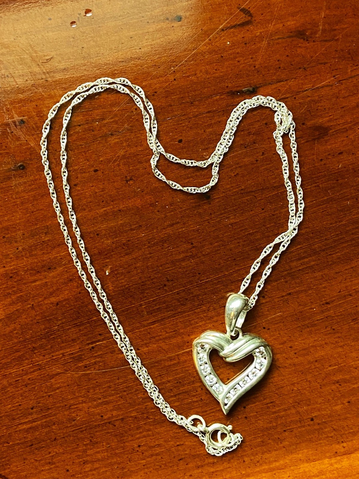STERLING SILVER 925 HEART PENDANT AND Sterling Silver 18″ Necklace