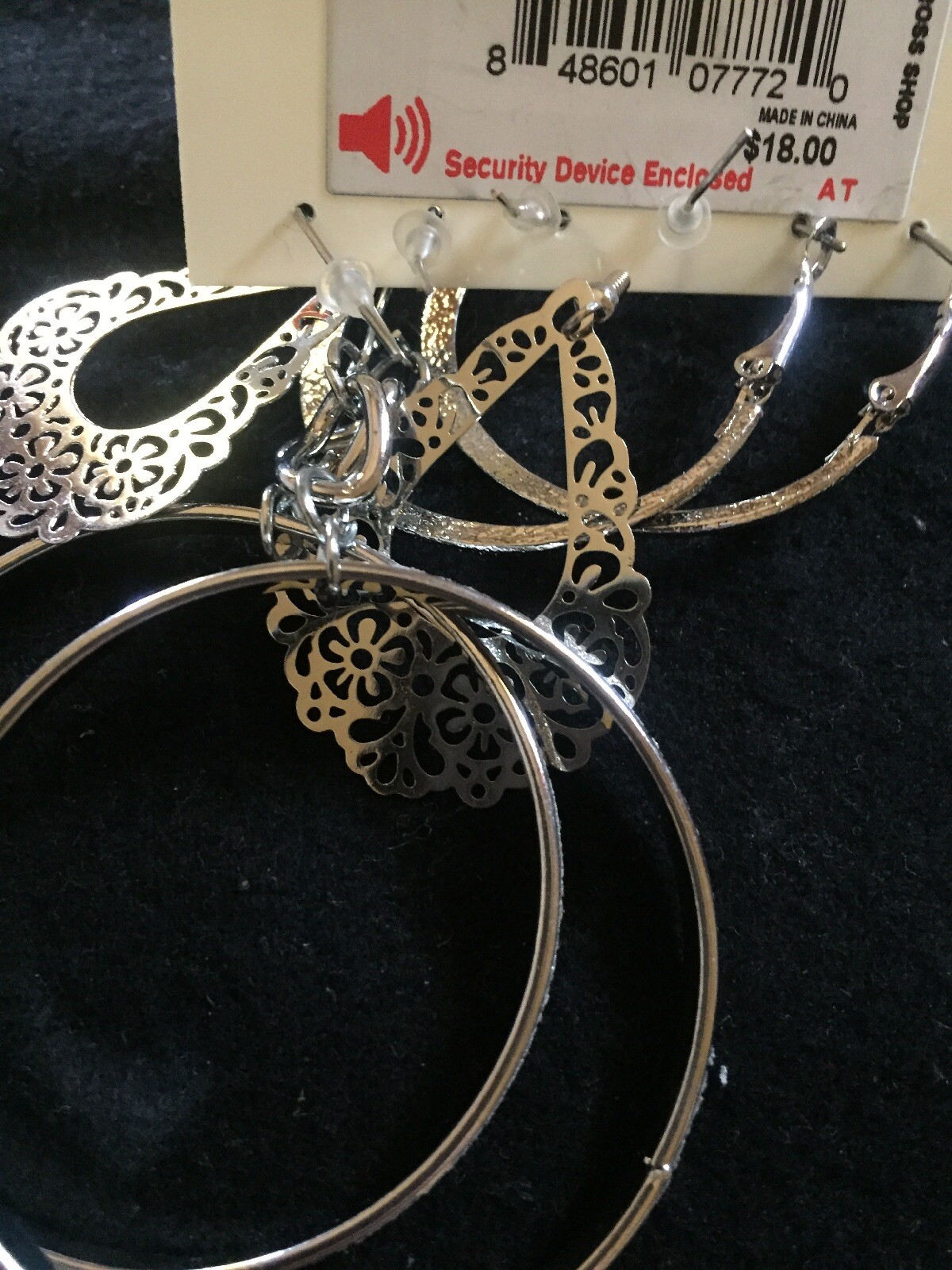 Umbranded Card Of 3 Pair Of Dangling Earrings. NWT@$18