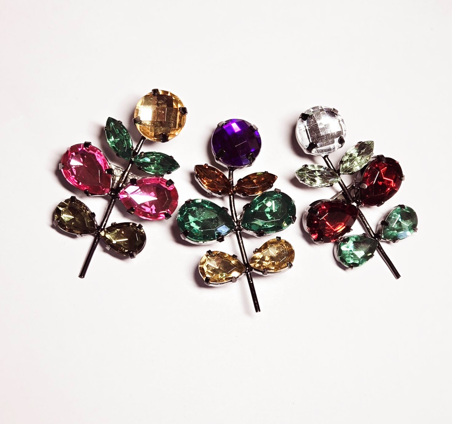 Brooch Lot Mixed Flower Colorful Multi Sample Lot 12 pcs Mix
