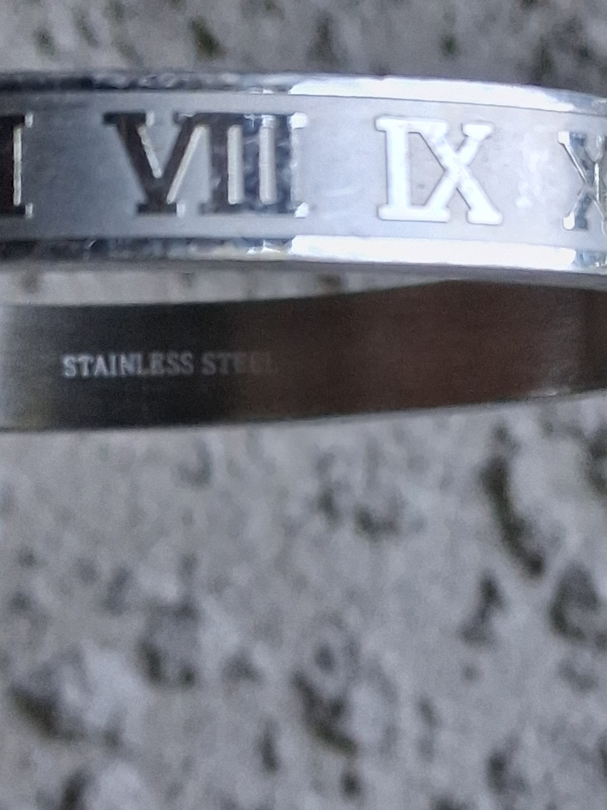 Stainless Steel Roman Numeral Hinged Bracelet For Men Women