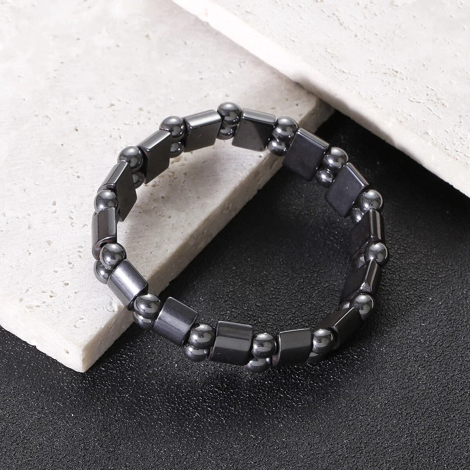 Magnetic Hematite Bracelets Pain Relief Powerfull Elastic Therapy Arthritis Gift