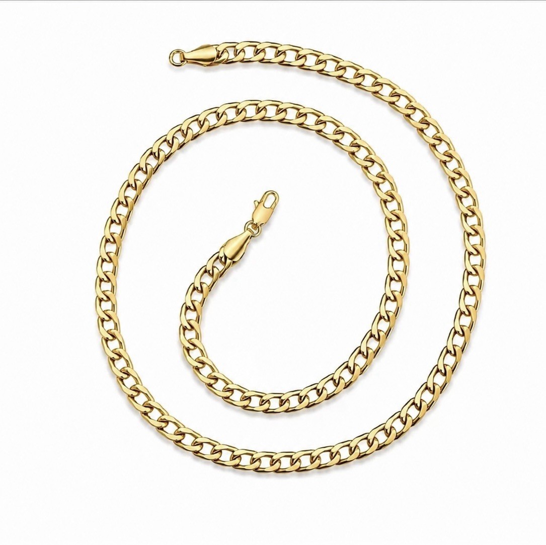 26 Men Gold Plated 6mm Miami Curb/Cuban Link Necklace Buy One Get One Free
