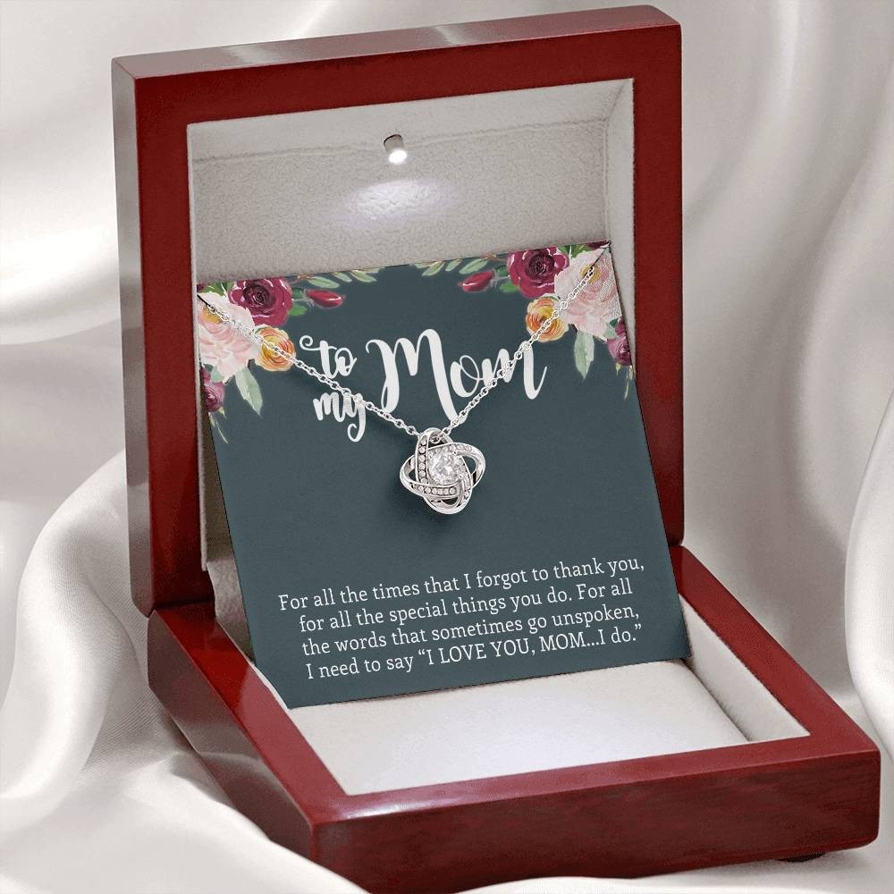 To My Mom Necklace Love Knot I Love You Thank Mother Day Gifts From Son Daughter
