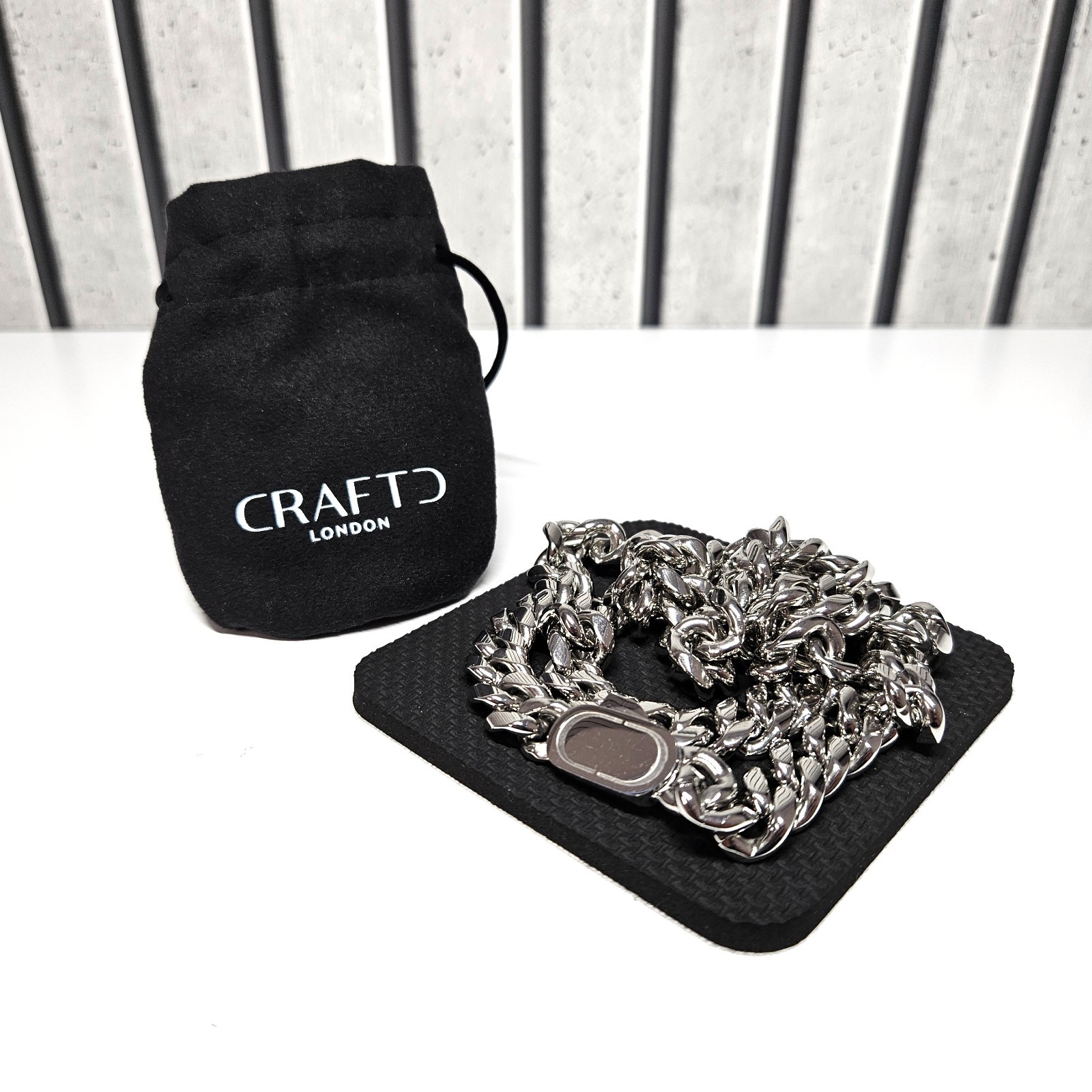 CRAFTD LONDON Cuban Link (Silver) 12mm – Stainless Steel / Rhodium – RRP £84.99