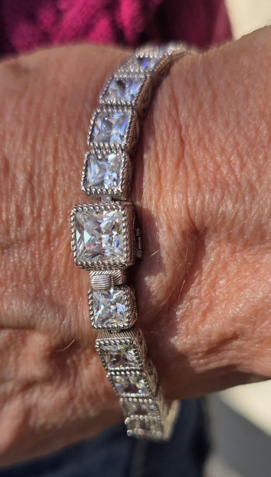 Judith Ripka Sterling Silver Diamonique CZ 925 Tennis Bracelet Small 6.75″