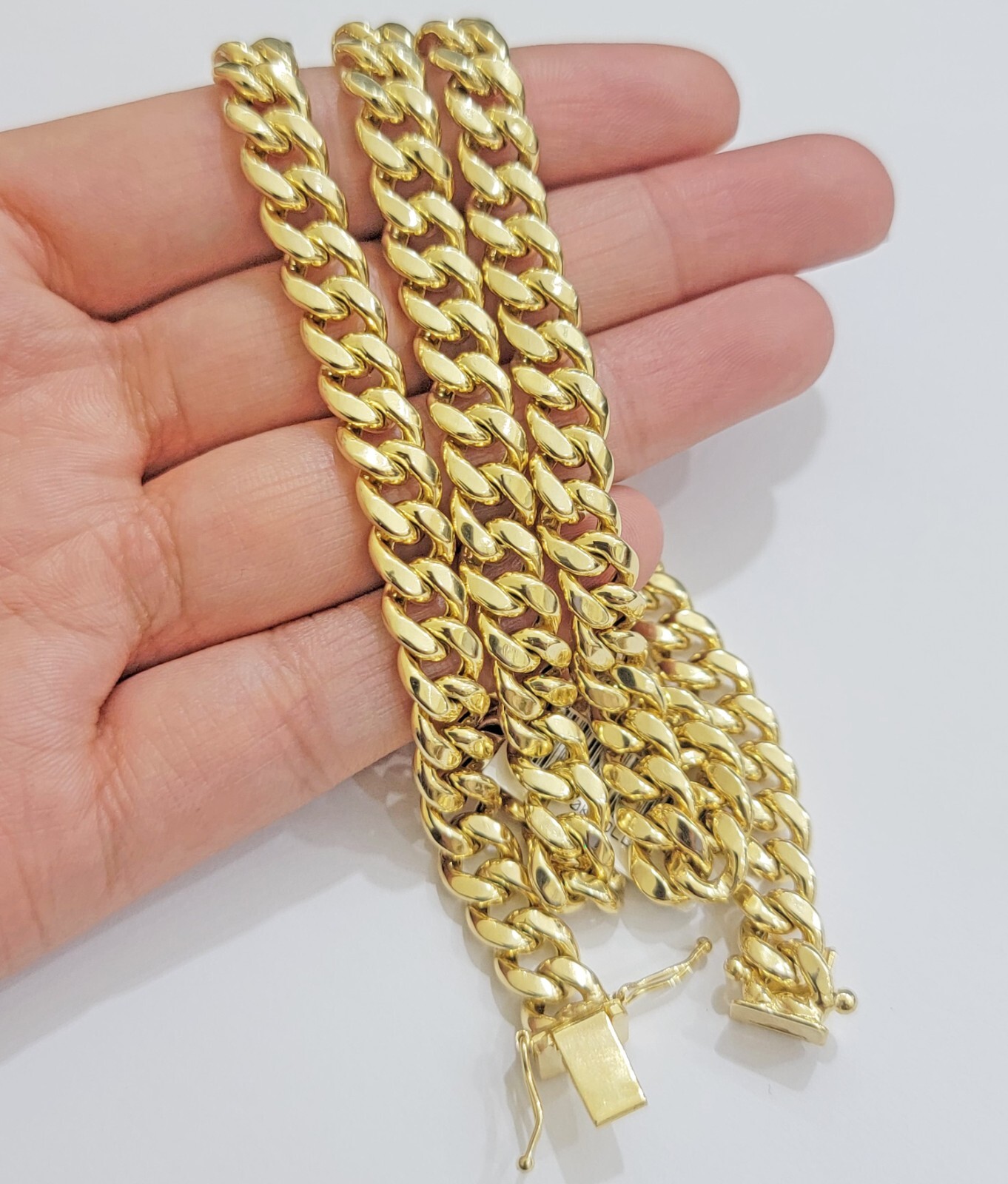 Mens 14k Gold Chain 8mm Miami cuban Link 18 – 30 Inch REAL 14KT Yelllow Gold