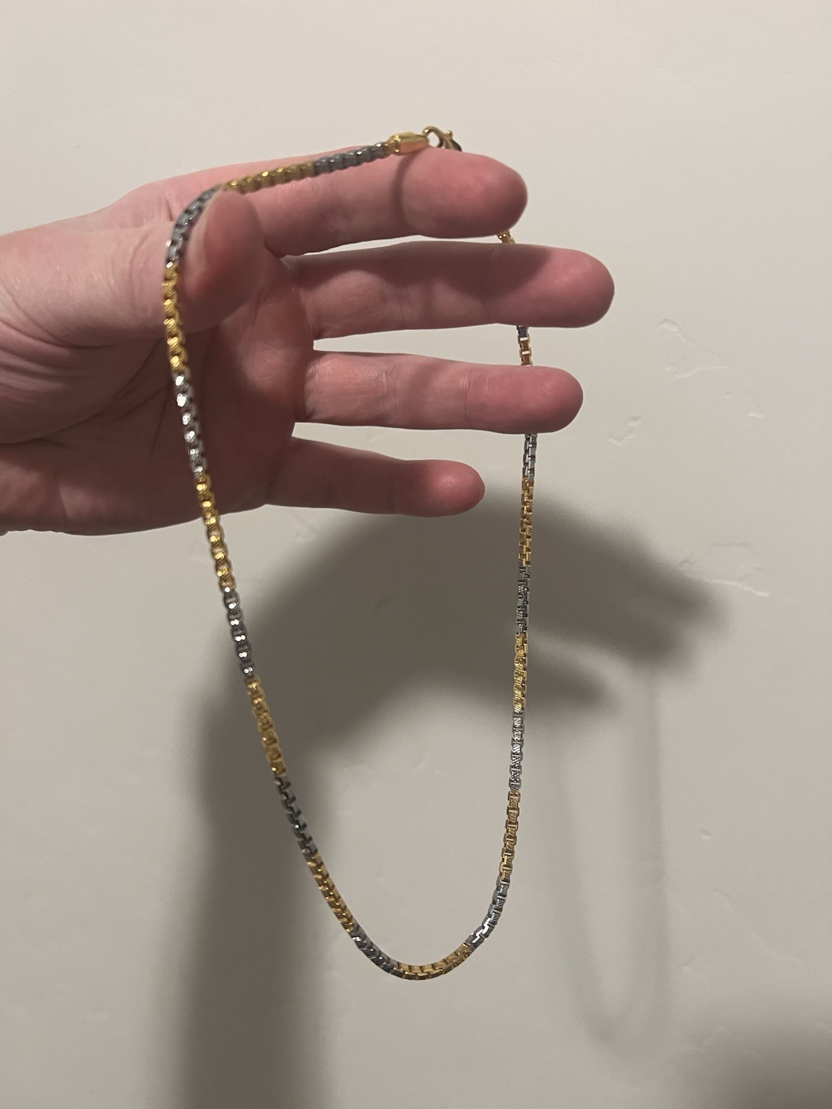 2 Tone Yellow Gold Filled 18 Inch Chain