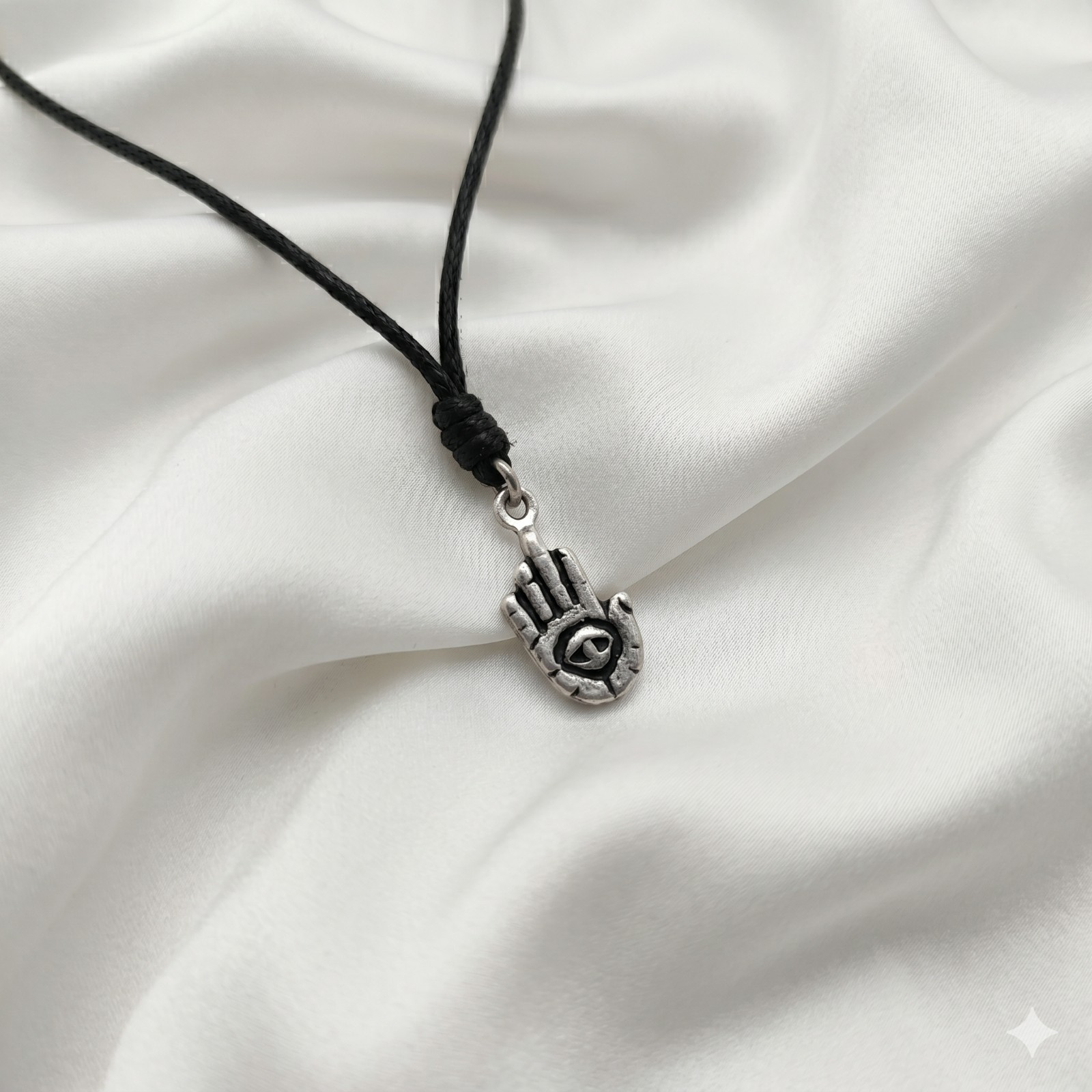 Hamsa Jewish Hand 92.5 Sterling Silver Pewter Brass Necklace Pendant Jewelry