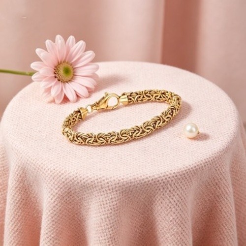 Womens Byzantine Chain Bracelet Classic Braided Link Fashion Jewelry