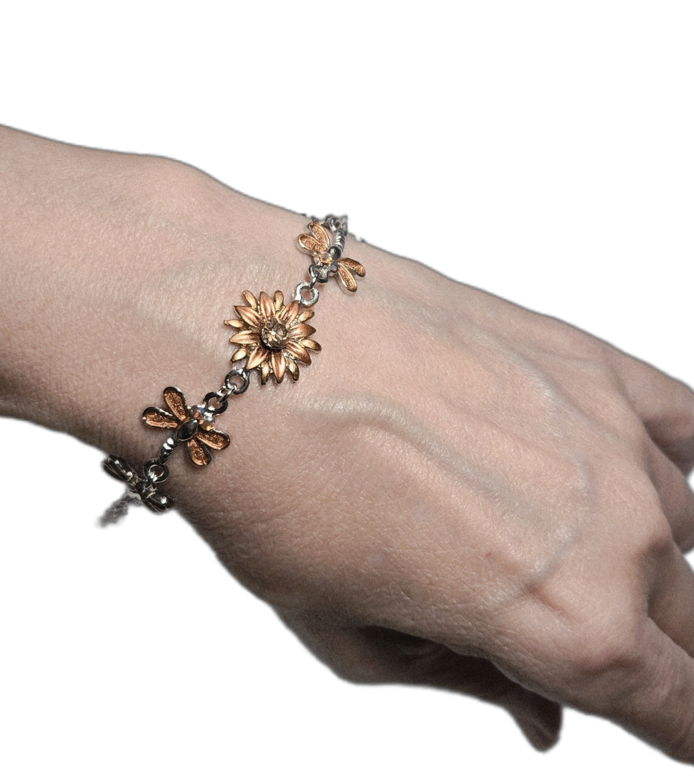 Wholesale Bracelets Lot of 12 Rhinestone Butterfly Flower Lobster Clasp Bracelet