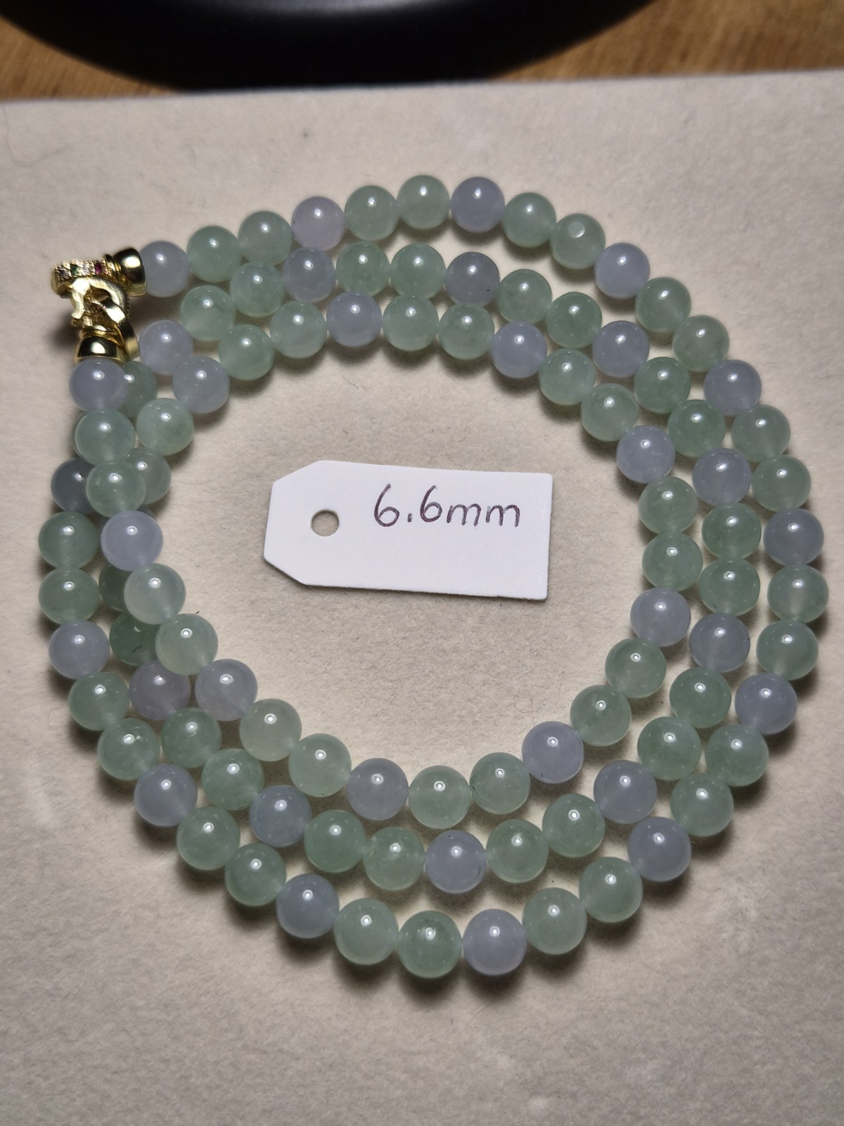 High-quality Icy Apple Green and Lavender Burmese Jade Necklace