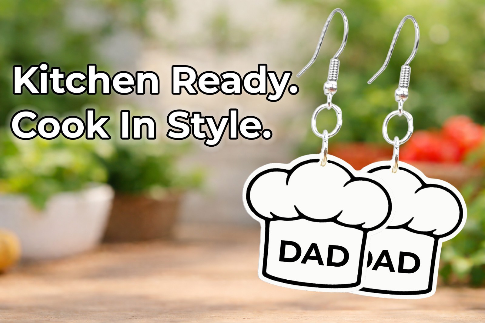 Chef Hat Earrings Set of 2 Cooking Jewelry Chef Gift Kitchen DAD