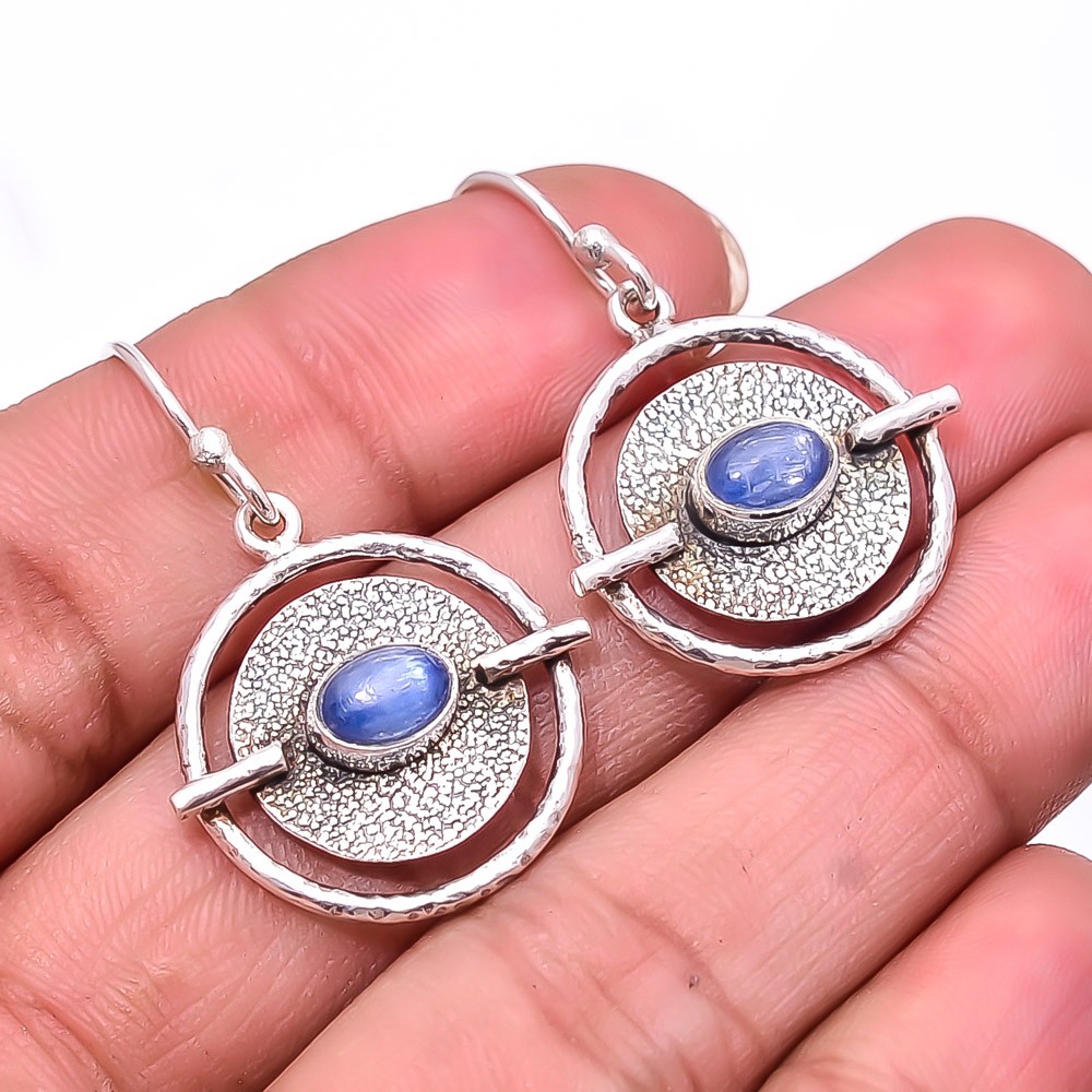 Natural Kyanite – Nepal Gemstone 925 Sterling Silver Earring 1.56″ E941624813